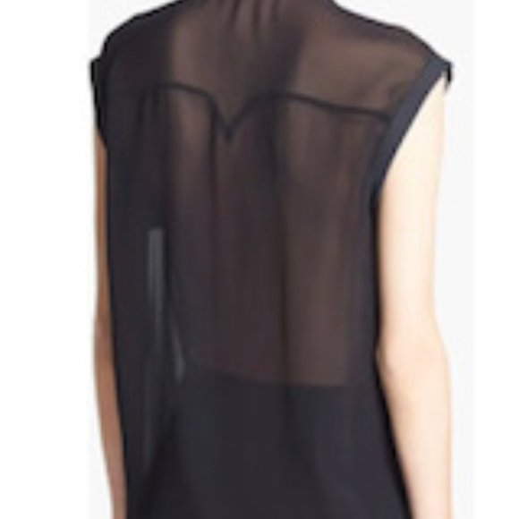 3.1 Philip Lim muscle tee w/embellished sheer insets - Picture 3 of 5